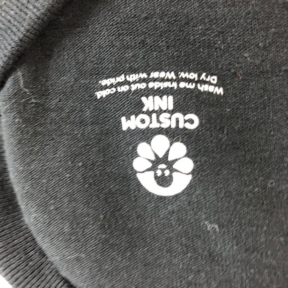 CUSTOM INC "WE GET TO." Men's T-Shirt Black Sz L - Picture 7 of 8